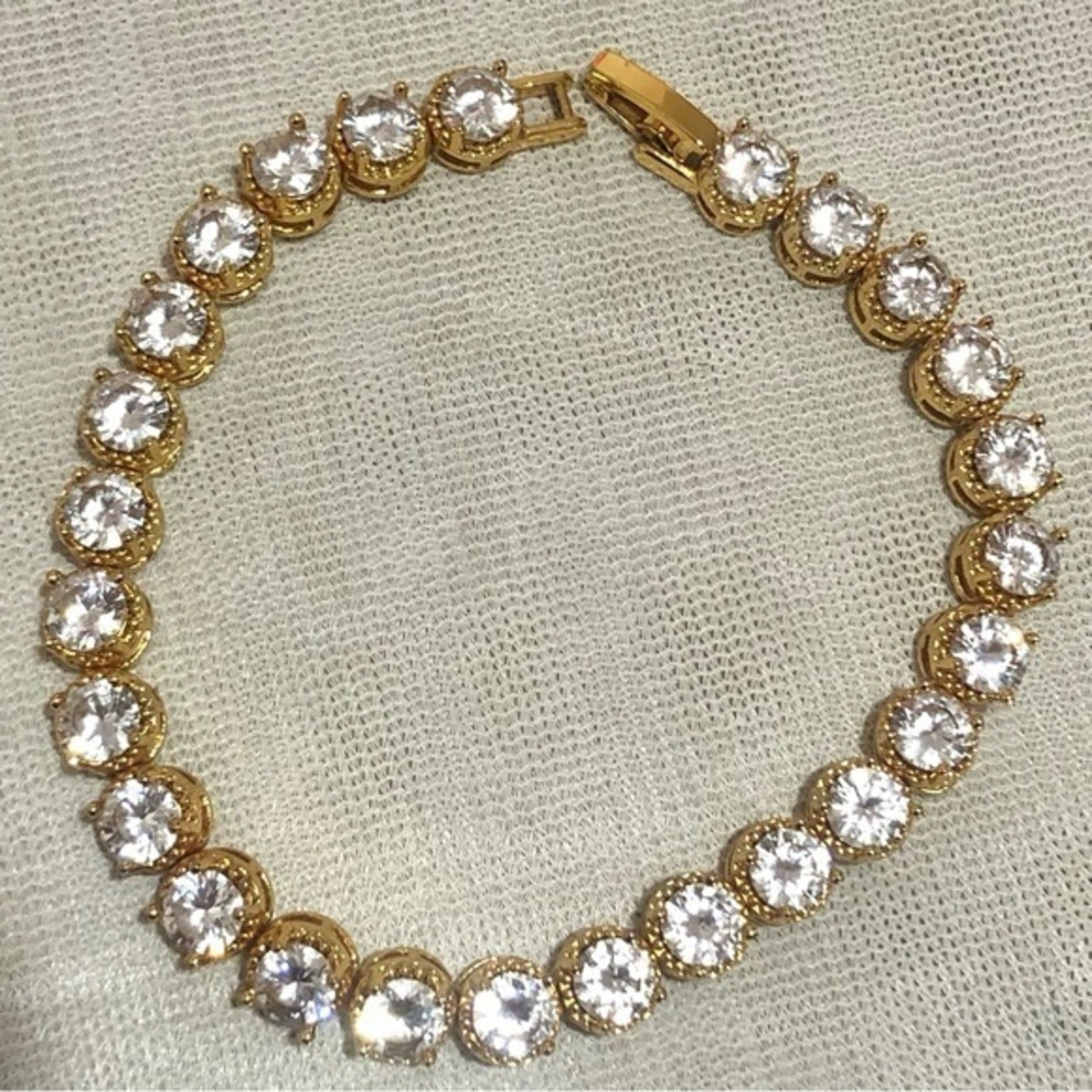 Gold Tone Tennis Bracelet